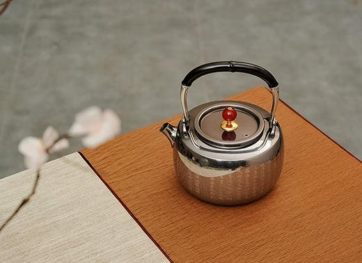 云山煮茶壶316不锈钢烧水壶煮茶器具红玛瑙心经不锈钢壶