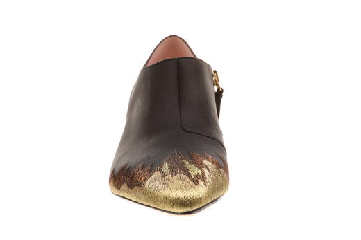 张静初同款 sheme鹤鸣  新中式丝绸刺绣 尖头优雅高跟女士踝靴 商品图2