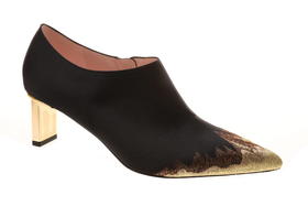 张静初同款 sheme鹤鸣  新中式丝绸刺绣 尖头优雅高跟女士踝靴