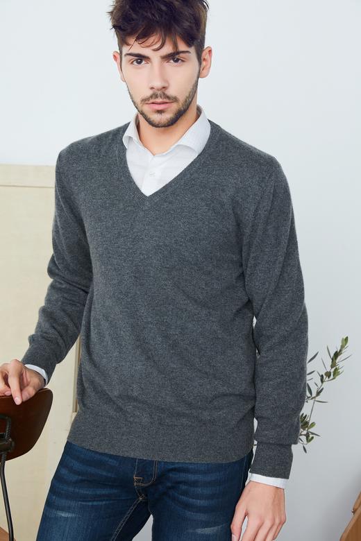 秋冬 V 领羊绒男套衫 SJF18M272N 商品图1