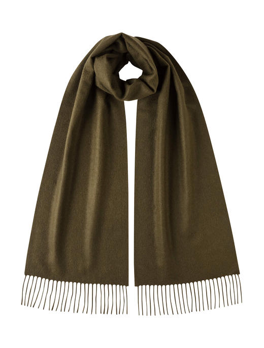 经典纯羊绒围巾 纯色  深卡其色 商品图0