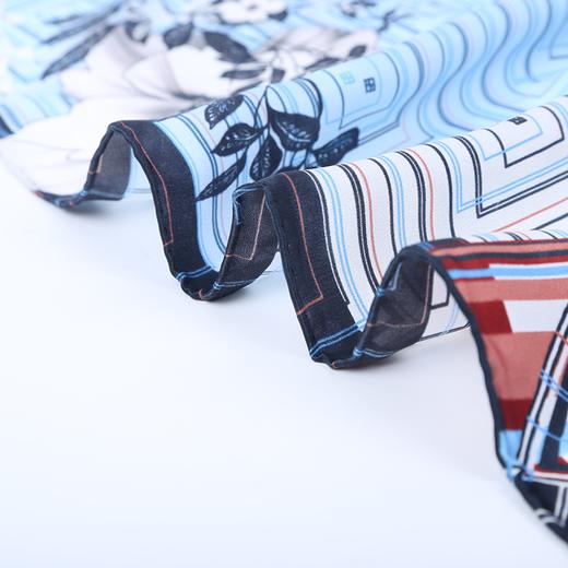 SAINTJOY/上久楷 真丝方巾 吐蕊·浅蓝 FJ17008 商品图4