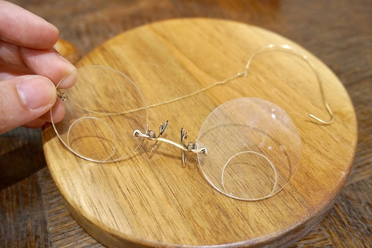 英国古董挂耳夹鼻包金眼镜○frantiques英国古董