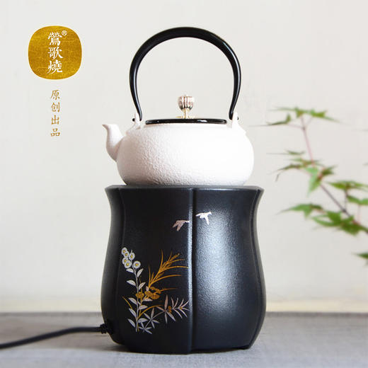 【莺歌烧旗舰店】错金银飞鸟 六瓣南瓜炉 商品图1