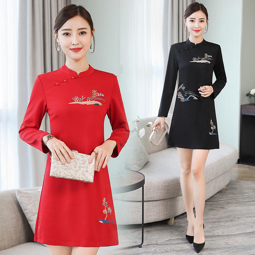 GN3090JL中国风时尚气质连衣裙 商品图0