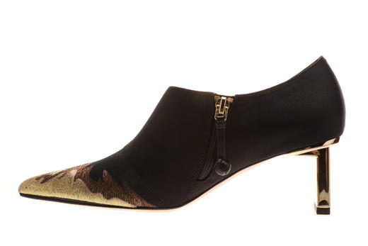 张静初同款 sheme鹤鸣  新中式丝绸刺绣 尖头优雅高跟女士踝靴 商品图3