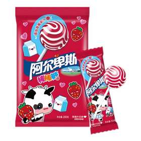 阿尔卑斯草莓牛奶味棒糖(20支) 200g