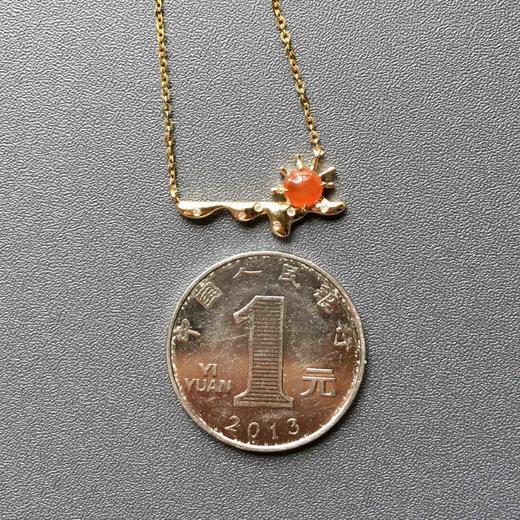 冰种红翡锁骨链18k黄金镶嵌 商品图4