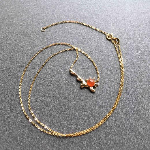 冰种红翡锁骨链18k黄金镶嵌 商品图2