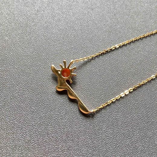 冰种红翡锁骨链18k黄金镶嵌 商品图5
