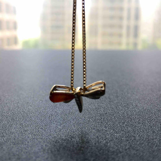 冰种红翡蜻蜓吊坠18k黄金钻石镶嵌 商品图8