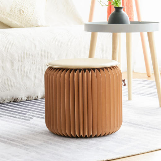 十八纸凳子圆凳时尚创意矮茶几凳家用设计客厅折叠凳 商品图2