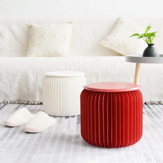 十八纸凳子圆凳时尚创意矮茶几凳家用设计客厅折叠凳 商品图3