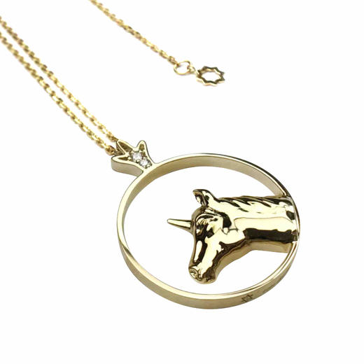 爱莎许愿工艺 神兽系列 独角兽项链 商品图0