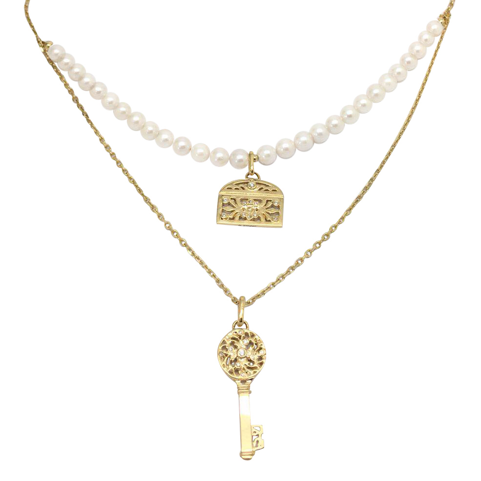 爱莎许愿工艺 四季钥匙项链