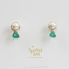 SpoiledBart Jewelry 天然珍珠绿玉髓耳钉 商品缩略图2
