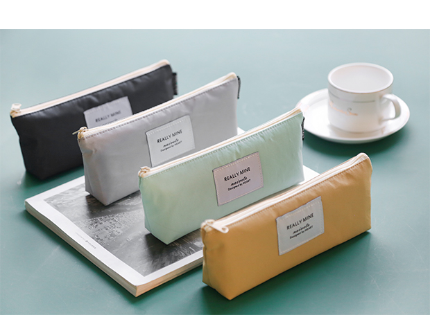 三年二班下午茶倒梯形笔袋创意纯色简约笔盒学生铅笔袋收纳文具袋