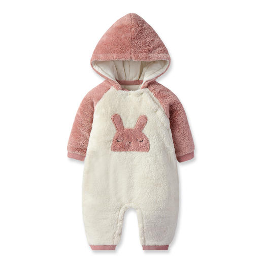 新品婴儿亲肤加厚保暖夹棉长袖连帽外出连体衣 - 好孩子官方旗舰店