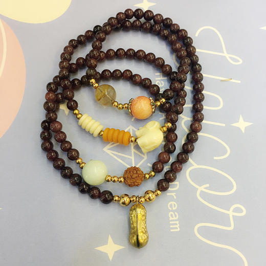 包邮 克拉湾特色金花生吊坠绕圈石榴石手链品质装点klw2 克拉湾