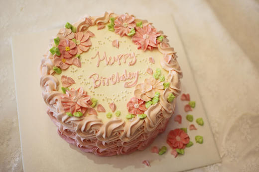 女士款 小清新粉色渐变花朵 韩式裱花 商品图0