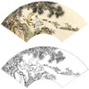 孙天牧工笔山水人物扇面小品白描底稿-《松声琴声》-多种白描尺寸可选-ST24 商品缩略图0