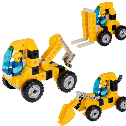 gigo智高进口拼插玩具2公分积木工程世界车