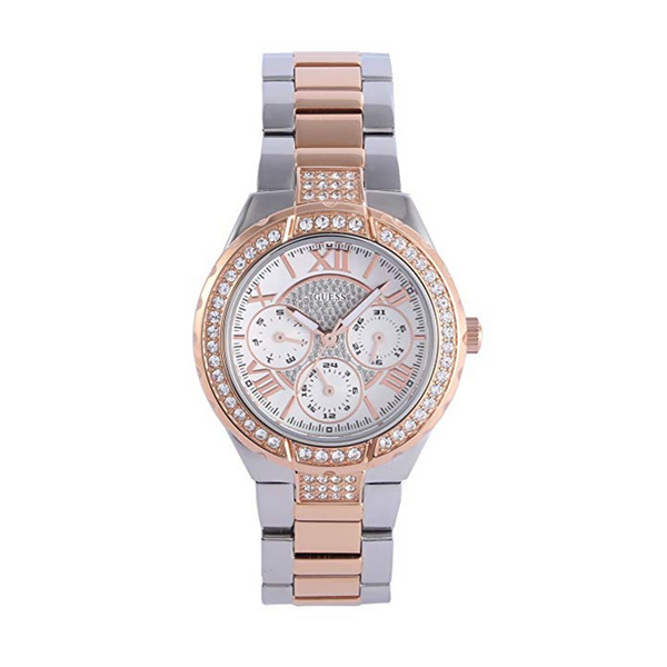 guess 女士时尚镶钻多功能石英手表 w0111l4 特价75折