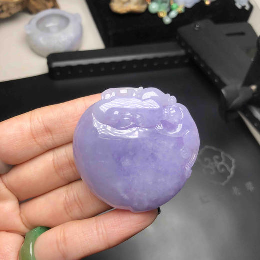 糯种浓紫寿桃颜色浓郁整体紫色厚到没朋友完美绳艺和金扣设计均是私人