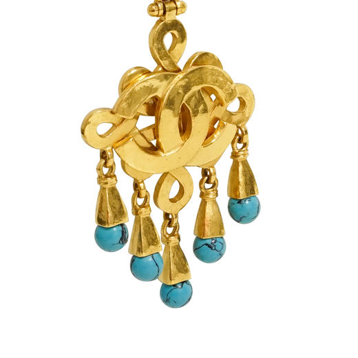 chanel绿松石毛衣链