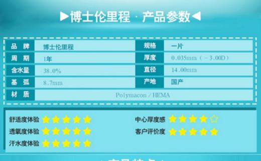 博士伦里程年戴型  （定制） 商品图1