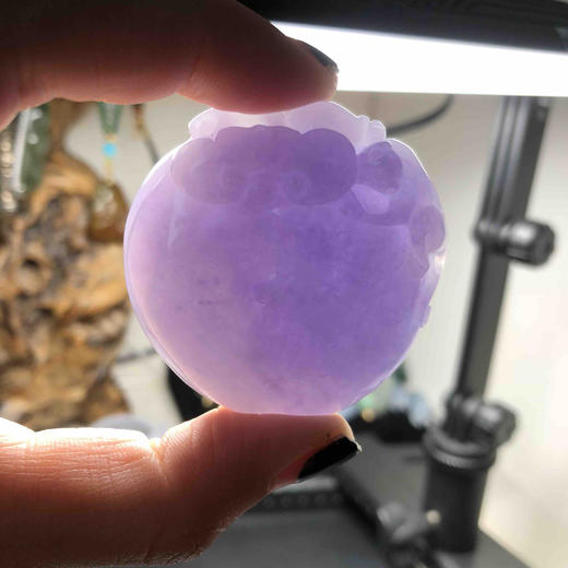 糯种浓紫寿桃颜色浓郁整体紫色厚到没朋友完美绳艺和金扣设计均是私人