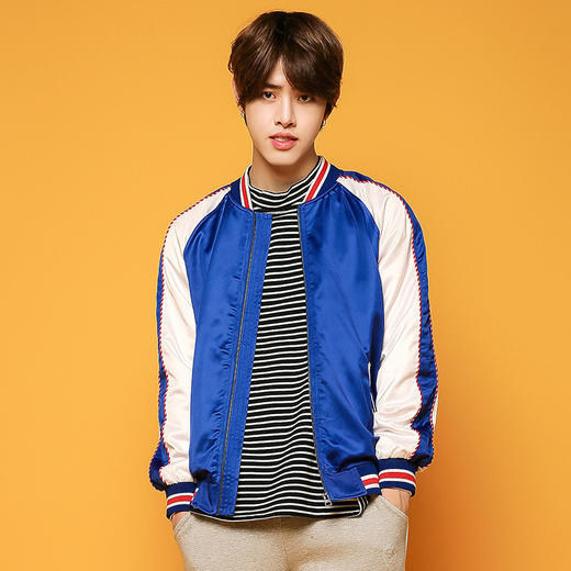 韩都衣舍2017韩版男装春季新款棒球领时尚潮男夹克外套af6600 