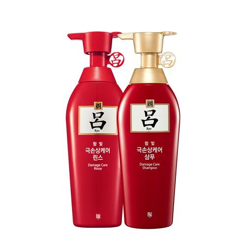 保税区直发 韩国 Ryo/吕 红吕含光耀护损伤修护洗发水+护发素 400ml+400ml 商品图0