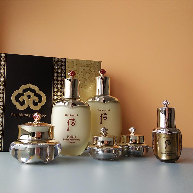 韩国whoo后 天气丹花献光彩紧颜华泫水乳面霜三件套装 带中文标