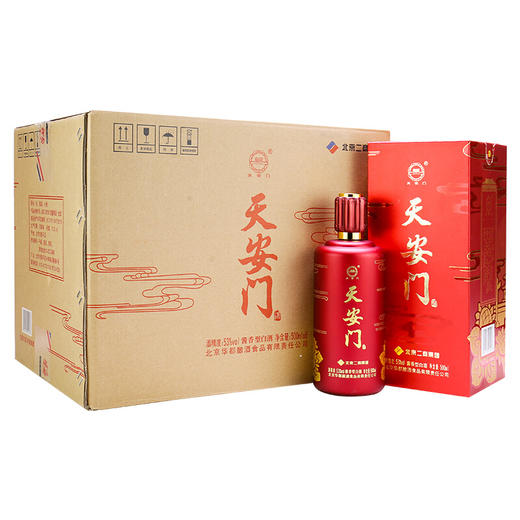 【推荐】华都 天安门酒（庆典红） 酱香型白酒 白酒礼盒装500ml *6瓶 53度整箱装 商品图0