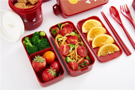 日本ASVEL 分格日式学生情侣双层便当盒 商品图3