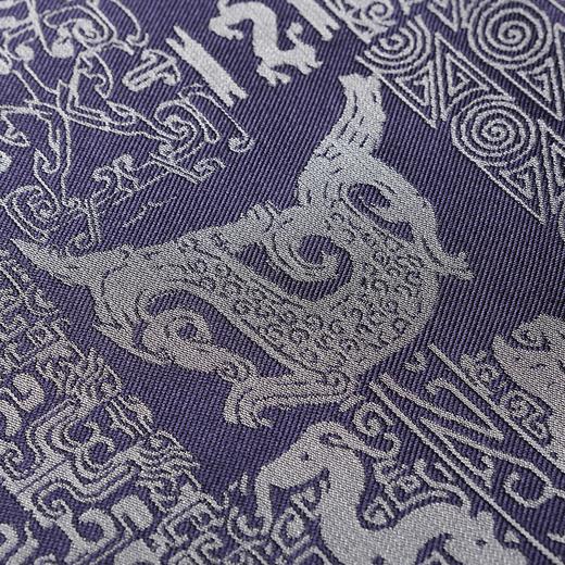 SAINTJOY/上久楷国礼款  男士宋锦双面长巾  战国策·藏青 SJ14036 商品图3