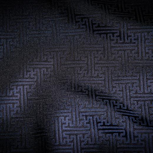 SAINTJOY/上久楷 男士宋锦双面长巾 万字同福·藏青 SJ14030 商品图1