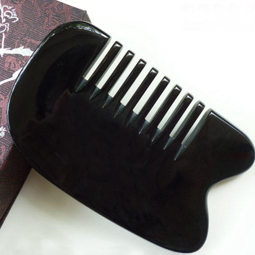 精品牛角刮痧板（天然纯头疗刮痧防静电脱发梳按摩头部经络 ） 商品图1