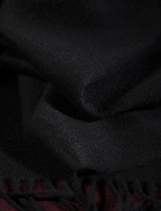 经典纯羊绒披肩 黑色 商品图3