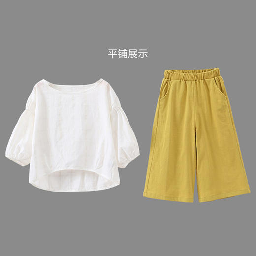 裁缝学苑T16韩版童装休闲套装中大童纯棉七分阔腿裤宽松T恤两件套裁剪图纸牛皮纸样 商品图3