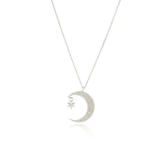 momoko｜18x14mm Crescent Moon & Star Necklace [项链 3色可选] 商品图5