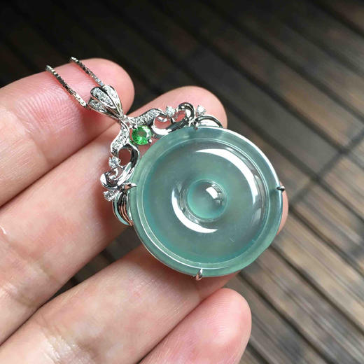 高冰种蓝水平安扣福在眼前 商品图7