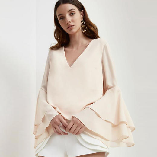 C/MEO | Enlighten L-S TOP [V领荷叶边长袖上衣] 商品图0