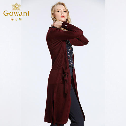 【三色可选】乔万尼春装羊毛衫气质修身百搭中长针织开衫外套EB3M288 商品图3