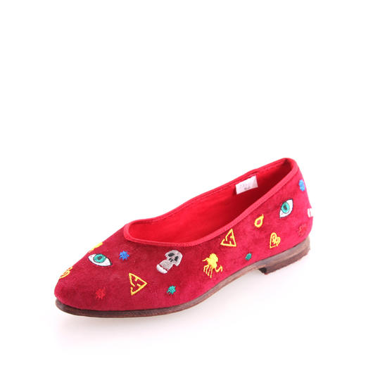 内联升女鞋手工单鞋皮底IP衍生款养家之人(眼睛)尖口布鞋YJ7259 商品图3