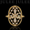 JULEE JULEE 茱莉茱莉 鸢尾花18k黄金钻石戒指 古典镂空 食指女戒 商品缩略图0