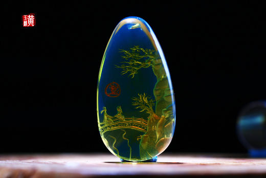 ​[ 鹊桥仙 ]  原矿净水级蓝珀吊坠 商品图0