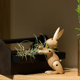 北欧风格  木质兔小姐  丹麦木偶摆件  木质家居  创意生日礼物