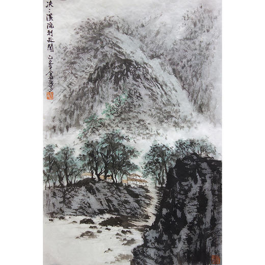 黄戈 -真迹-山水画《决决溪流到处闻》 办公室  书房  客厅 玄关 商品图1